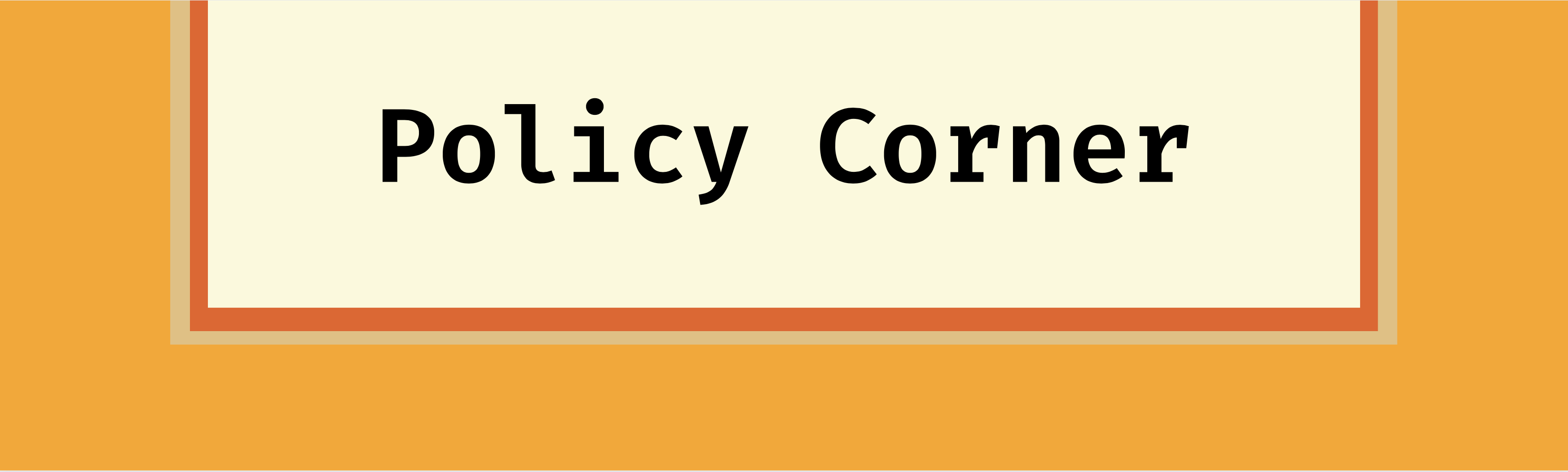 Policy Corner